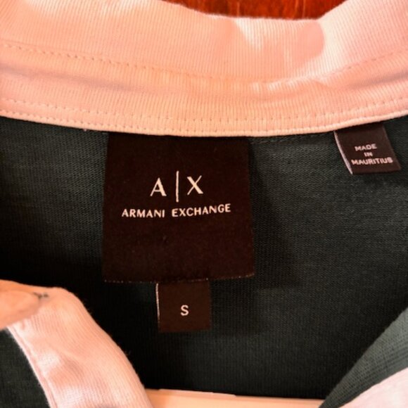 Armani Exchange Rugby Polo Shirt Mens Junebug Green Size Small - Picture 4 of 7